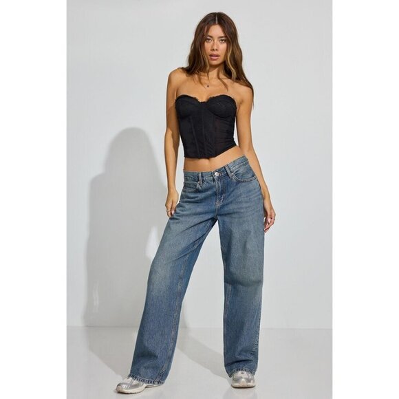 Commense Lace Mesh Bustier Top Womens Size S Fairy Grunge Goth Festival Concert - Picture 3 of 11